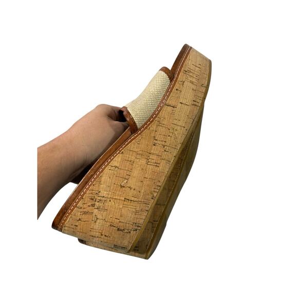 Coach Jaci Womens 9 B Cream Classic Designer Open Toe Slides Wedge Sandals - Picture 8 of 11